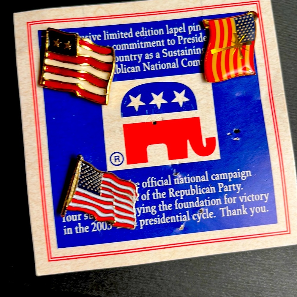3 patriotic flag pins